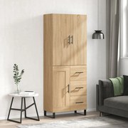 vidaXL Armário alto 69,5x34x180 cm derivados de madeira cor sonoma