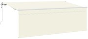 vidaXL Toldo Retrátil Creme 400 x 200 cm Poliéster e Alumínio