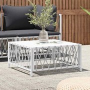 vidaXL Mesa de jardim 70x70x34 cm tecido branco