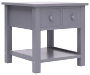 vidaXL Mesa de apoio 40x40x40 cm madeira de paulownia cinzento