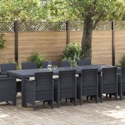 vidaXL Conjunto de Jantar para Jardim com 13 Peças e Almofadas em Polirattan Antracite