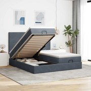 vidaXL Estrutura cama otomana colchões 160x200 cm cinzento escuro