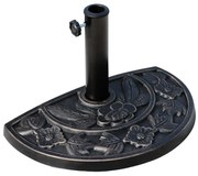 Outsunny Base Guarda-sol Resina Semicircular Suporte Estável Mastros Diferentes 9kg Compacta 50x31x32cm Cor Bronze | Aosom Portugal