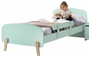 Cama infantil KIDDY (90x200) + Estrado + grade de segurança Verde Menta