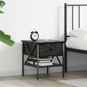 vidaXL Mesa de Cabeceira Carvalho Preto 40x42x45 cm Madeira Engenheirada