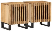 vidaXL Mesas de cabeceira 2 pcs 40x34x46 cm mangueira áspera maciça