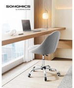 Cadeira giratória SONGMICS Homeoffice OBG020G01, cadeira de escritório, estofamento de espuma, altura ajustável, para estudo, quarto, cinza