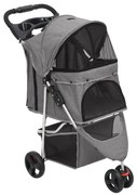 vidaXL Carrinho dobrável para cães 80x46x98 cm tecido oxford cinzento