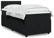 vidaXL Cama com molas/colchão 100x200 cm veludo preto