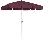 vidaXL Guarda-sol de praia 200x125 cm bordô