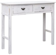 vidaXL Mesa consola 90x30x77 cm madeira branco antigo