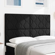 vidaXL Cabeceira Preta com Design de Blocos de Diamante 160 cm em Tecido