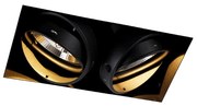 Foco embutido preto GU10 AR111 sem moldura 2 luzes - Oneon Moderno