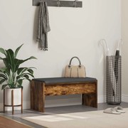 vidaXL Banco de Hall com almofada Carvalho Defumado 83 x 38 x 40 cm