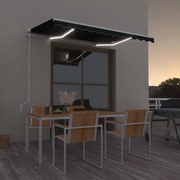 vidaXL Toldo automático com LED e sensor de vento 300x250 cm antracite
