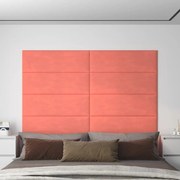 Painel de parede 12 pcs 90x30 cm veludo 3,24 m² rosa