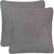 vidaXL Almofada de Lançar Cestaria com travesseiro Cinzeto Algodão