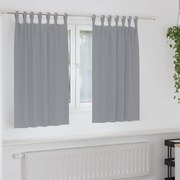 vidaXL Cortinas opacas 2 pcs Cinzento-claro 140 x 140 cm Poliéster