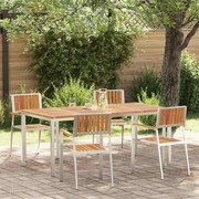 vidaXL Conjunto de Jantar de Jardim com 5 Peças em Madeira de Acácia e Aço Inoxidável
