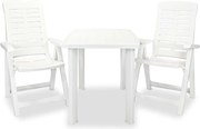 vidaXL Conjunto bistrô 3 pcs plástico branco