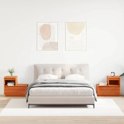 vidaXL Armário de Cabeceira 2 pcs Marrom Cera 60 x 34 x 51 cm