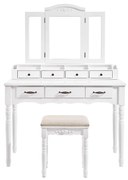 Mesa de penteadeira com espelho retrátil e gavetas elegantes | VASAGLE | 90 x 40 x 148 cm | preto | RDT60WT.