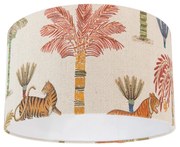 Abajur de tecido multicolorido com estampado animal 35/35/20