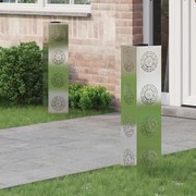 vidaXL Luz Solar LED de Caminho 2 pcs Prateado Aço inoxidável