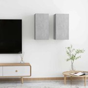vidaXL Móveis de TV 2 pcs derivados de madeira cinzento cimento