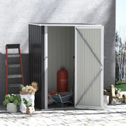 Abrigo de Jardim 1,07m² 142x84x189cm Abrigo de Jardim de Aço Galvanizado com Porta Fechadura e Orifícios de Drenagem para Armazenamento de Ferramentas