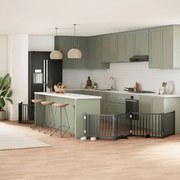 vidaXL Portão p/ cães com porta dobrável 12 painéis 960 cm álamo preto