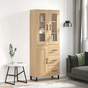 vidaXL Armário alto 69,5x34x180 cm derivados de madeira cor sonoma