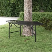 vidaXL Banco para árvore 113 cm aço preto