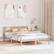 vidaXL Estrutura de Cama de Pinho Solteiro Natural Madeira de Pinho Sólido