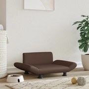 vidaXL Cama para cães 70x45x28 cm couro artificial castanho