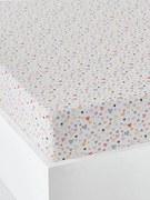 Lençol-capa para criança, tema Corações em Festa branco claro estampado