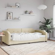 Sofá-cama 100x200 cm tecido cor creme