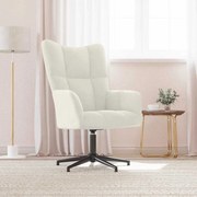 vidaXL Cadeira de descanso veludo branco nata