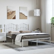 vidaXL Estrutura de cama com cabeceira 150x200 cm metal branco