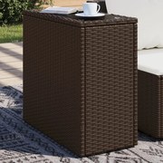 vidaXL Mesa de apoio jardim tampo vidro 58x27,5x55 cm vime PE castanho