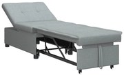vidaXL Sofá-cama retrátil Cinzento-claro 194 x 50 x 82 cm