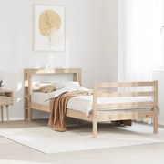 vidaXL Cama sem colchão 75x190 cm madeira de pinho maciça