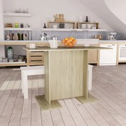 vidaXL Mesa de jantar 110x60x75 cm derivados madeira carvalho sonoma
