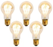Conjunto de 5 Lâmpadas LED Espiral Reguláveis E27 A60 Goldline 4W 270 lm 2200K