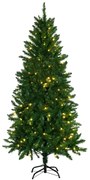 HOMCOM Árvore de Natal Artificial Ignífugo com 714 Ramos 200 Luzes LED IPX2 8 Modos Folhas de PVC Base Dobrável  Verde