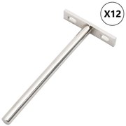 vidaXL Suportes de prateleira flutuantes 12pcs invisível Ø10x150 mm
