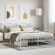 vidaXL Estrutura de cama com cabeceira e pés 160x200 cm metal branco