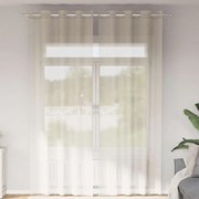 vidaXL Cortinas de voile com ilhós 2 pcs creme 140x300 cm