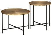 vidaXL Mesas de centro 2 pcs metal bronze e preto