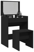 Toucador e banco 60x40x113,5 cm preto